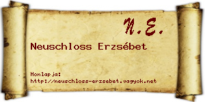 Neuschloss Erzsébet névjegykártya
